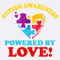 Autism Awareness Powered By Love Puzzle Heart Garment-Dyed Sweatshirt
