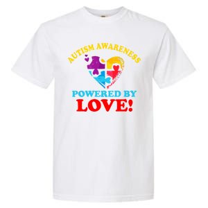 Autism Awareness Powered By Love Puzzle Heart Garment-Dyed Heavyweight T-Shirt