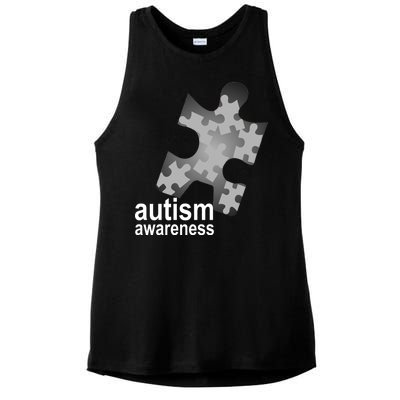 Autism Awareness Puzzle Ladies PosiCharge Tri-Blend Wicking Tank