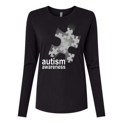 Autism Awareness Puzzle Womens Cotton Relaxed Long Sleeve T-Shirt