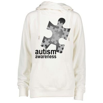 Autism Awareness Puzzle Womens Funnel Neck Pullover Hood