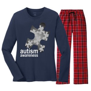 Autism Awareness Puzzle Women's Long Sleeve Flannel Pajama Set 