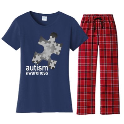 Autism Awareness Puzzle Women's Flannel Pajama Set