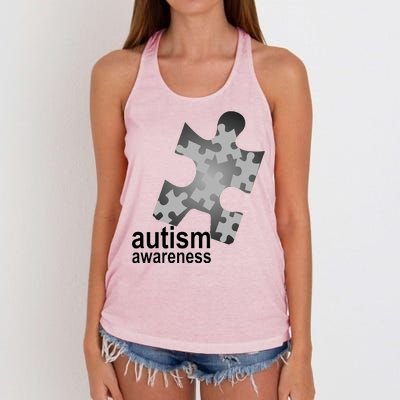 Autism Awareness Puzzle Women's Knotted Racerback Tank