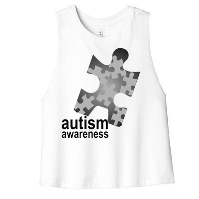 Autism Awareness Puzzle Women's Racerback Cropped Tank