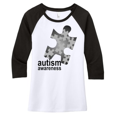 Autism Awareness Puzzle Women's Tri-Blend 3/4-Sleeve Raglan Shirt