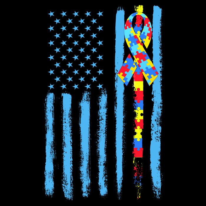 Autism Awareness Puzzle American Flag City Backpack