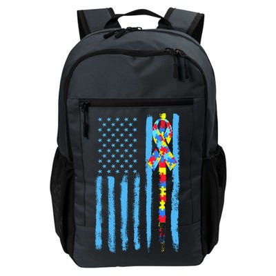 Autism Awareness Puzzle American Flag Daily Commute Backpack