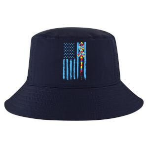 Autism Awareness Puzzle American Flag Cool Comfort Performance Bucket Hat