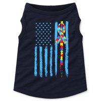 Autism Awareness Puzzle American Flag Doggie Tank
