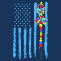 Autism Awareness Puzzle American Flag Cooling Performance Crew T-Shirt