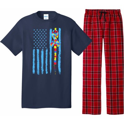 Autism Awareness Puzzle American Flag Pajama Set