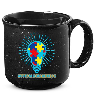 Autism Awareness Puzzle Light Bulb 15oz Campfire Ceramic Mug