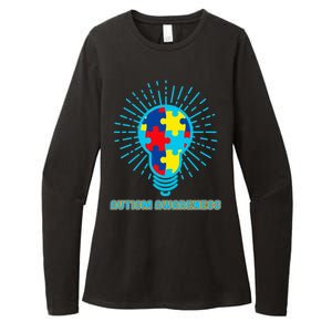 Autism Awareness Puzzle Light Bulb Womens CVC Long Sleeve Shirt