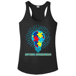 Autism Awareness Puzzle Light Bulb Ladies PosiCharge Competitor Racerback Tank