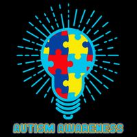 Autism Awareness Puzzle Light Bulb Cropped Pullover Crew
