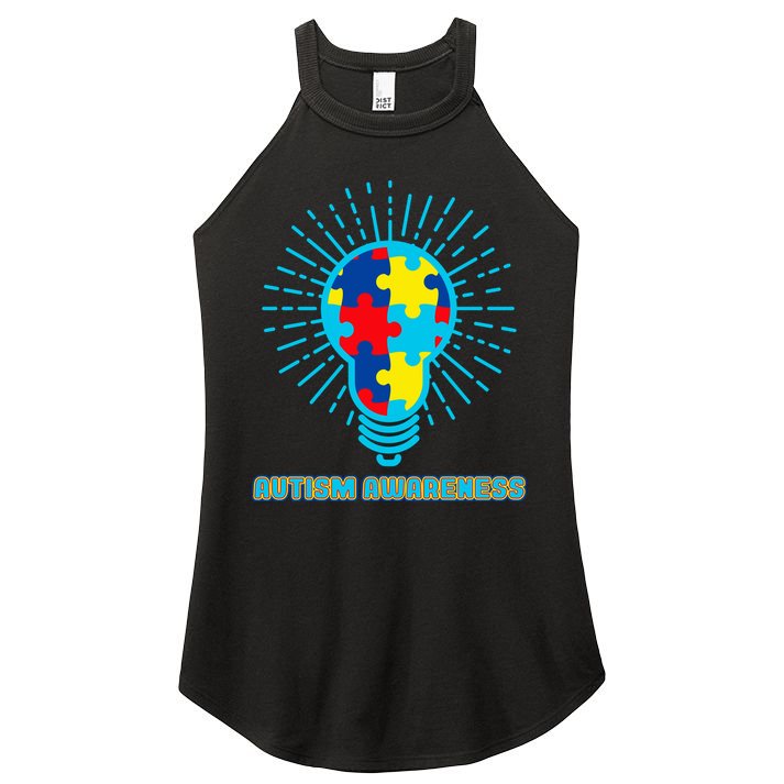 Autism Awareness Puzzle Light Bulb Women's Perfect Tri Rocker Tank