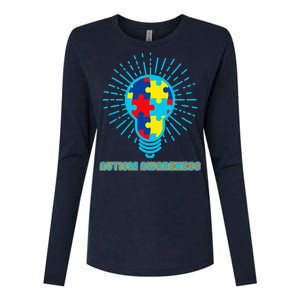 Autism Awareness Puzzle Light Bulb Womens Cotton Relaxed Long Sleeve T-Shirt