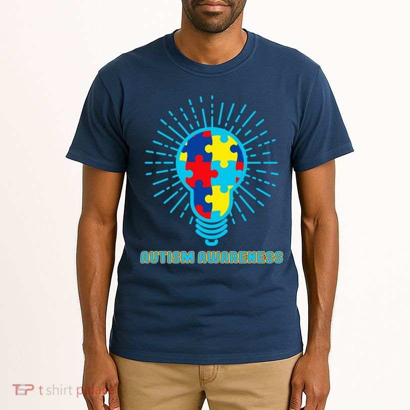Autism Awareness Puzzle Light Bulb Tall T-Shirt
