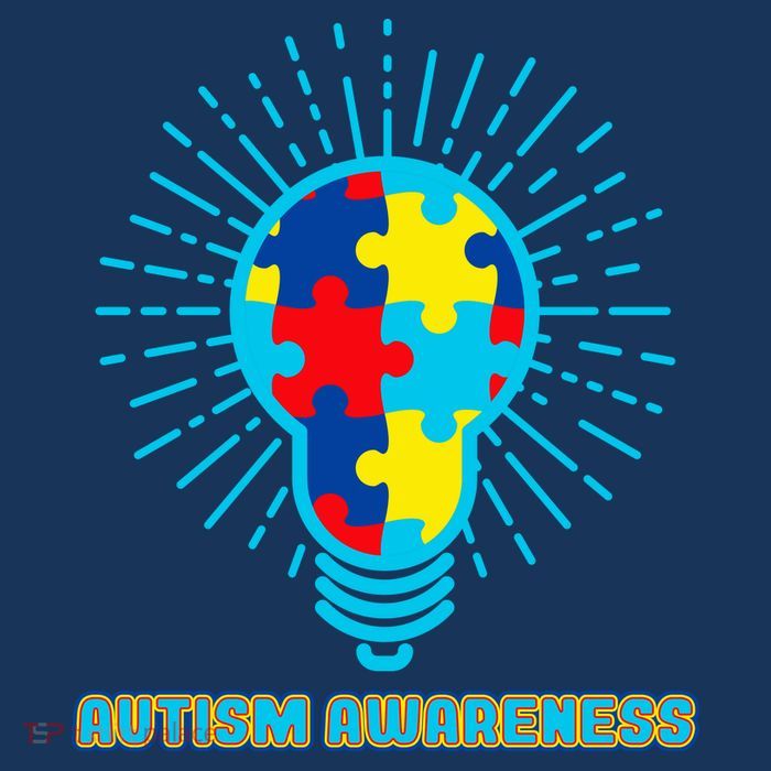 Autism Awareness Puzzle Light Bulb Button