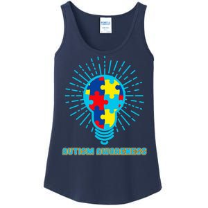 Autism Awareness Puzzle Light Bulb Ladies Essential Tank