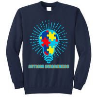 Autism Awareness Puzzle Light Bulb Tall Sweatshirt