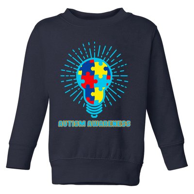 Autism Awareness Puzzle Light Bulb Toddler Sweatshirt