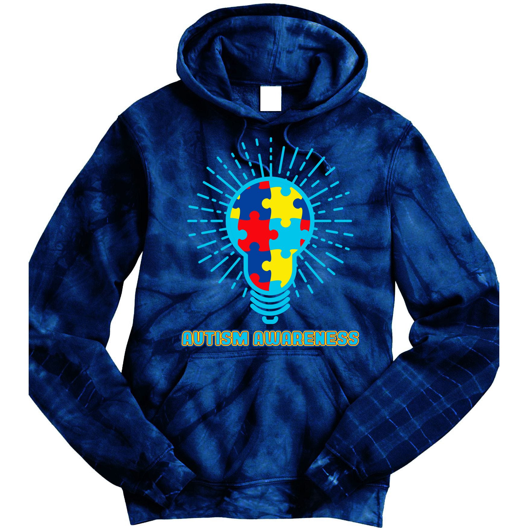 Autism Awareness Puzzle Light Bulb Tie Dye Hoodie