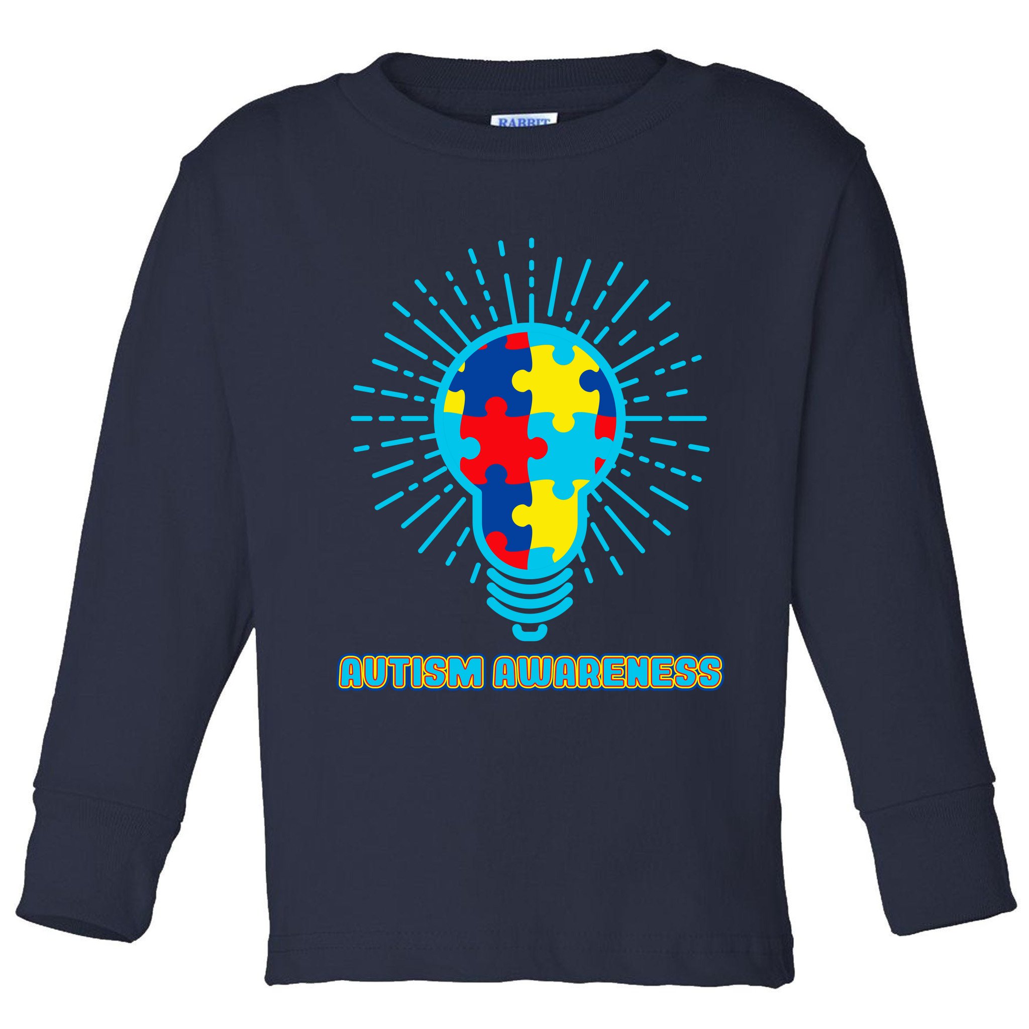 Autism Awareness Puzzle Light Bulb Toddler Long Sleeve Shirt