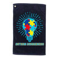 Autism Awareness Puzzle Light Bulb Golf Towel