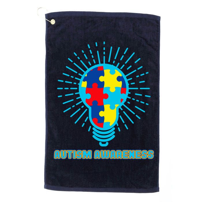 Autism Awareness Puzzle Light Bulb Golf Towel