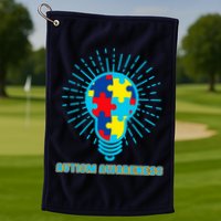 Autism Awareness Puzzle Light Bulb Golf Towel