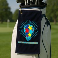 Autism Awareness Puzzle Light Bulb Golf Towel