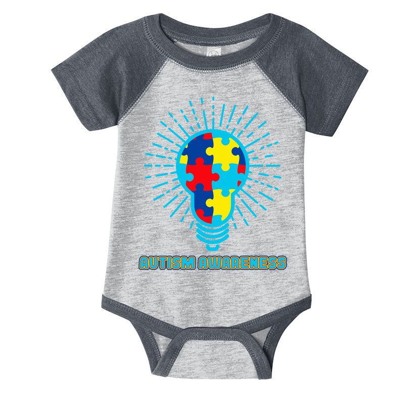 Autism Awareness Puzzle Light Bulb Infant Baby Jersey Bodysuit