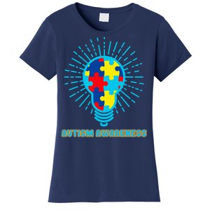 Autism Awareness Puzzle Light Bulb Women's T-Shirt