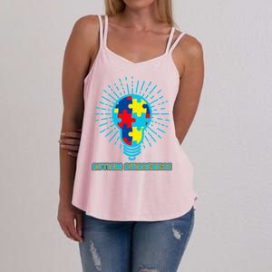 Autism Awareness Puzzle Light Bulb Women's Strappy Tank