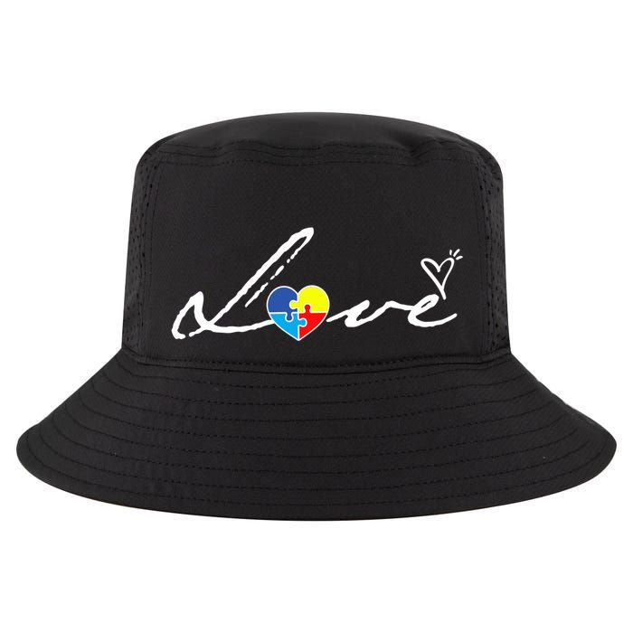 Autism Awareness Puzzle Piece Heart Cool Comfort Performance Bucket Hat