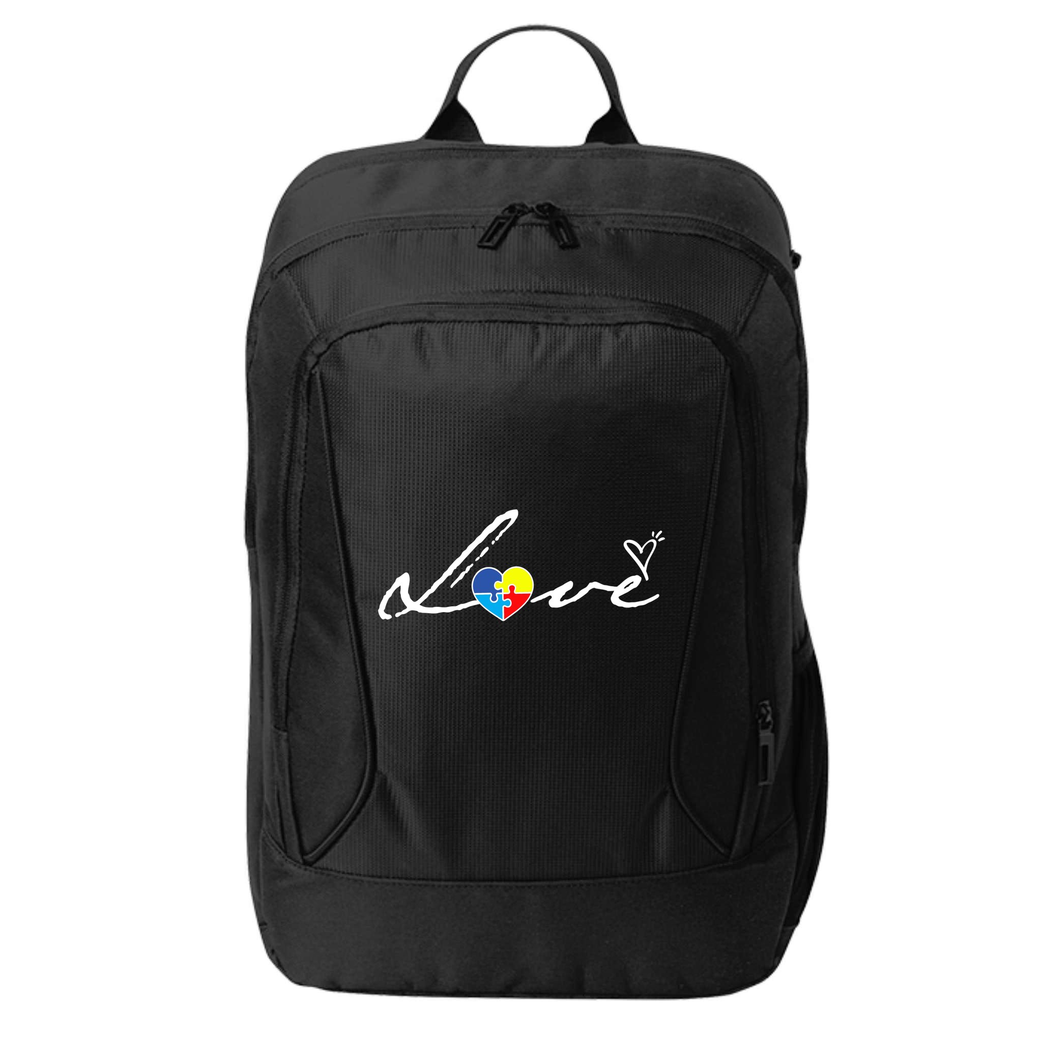 Autism Awareness Puzzle Piece Heart City Backpack