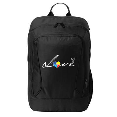 Autism Awareness Puzzle Piece Heart City Backpack