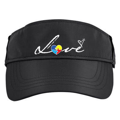 Autism Awareness Puzzle Piece Heart Adult Drive Performance Visor