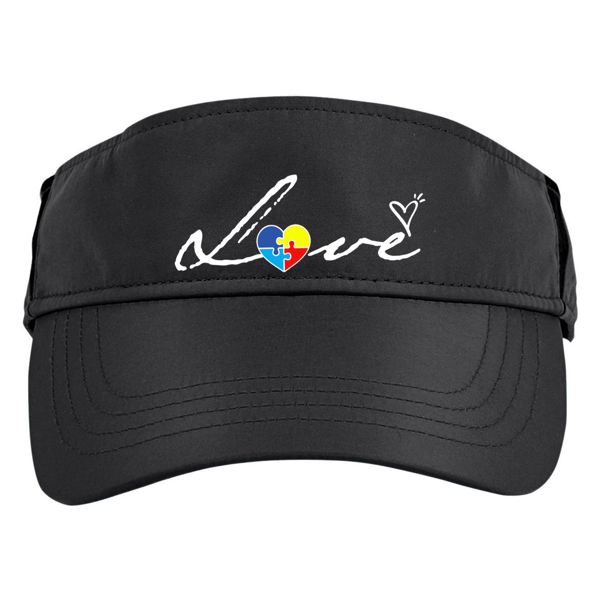 Autism Awareness Puzzle Piece Heart Adult Drive Performance Visor