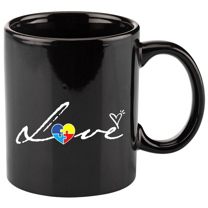 Autism Awareness Puzzle Piece Heart 11oz C Handle Ceramic Mug