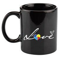 Autism Awareness Puzzle Piece Heart 11oz C Handle Ceramic Mug