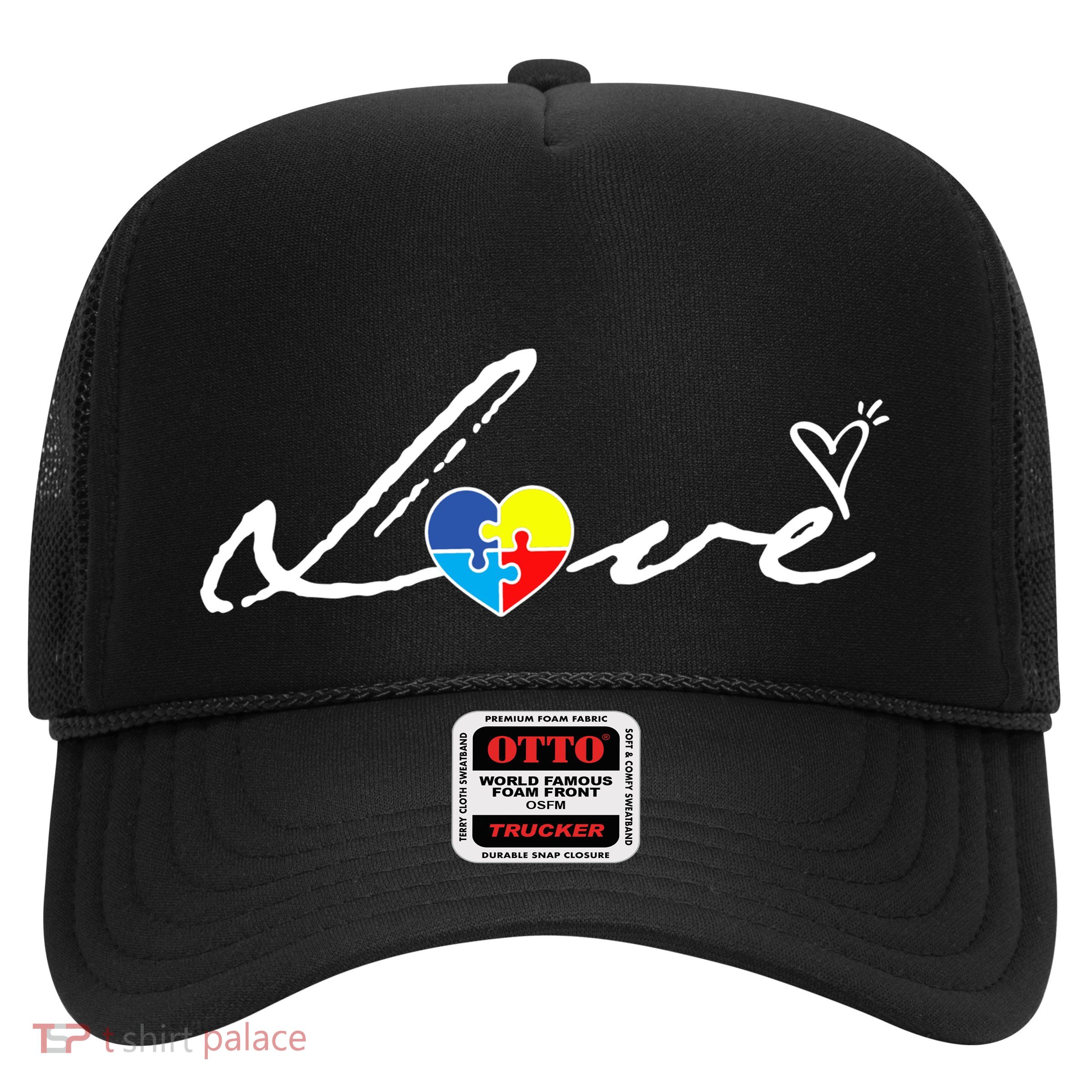 Autism Awareness Puzzle Piece Heart Trucker Hat