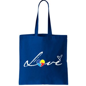 Autism Awareness Puzzle Piece Heart Tote Bag