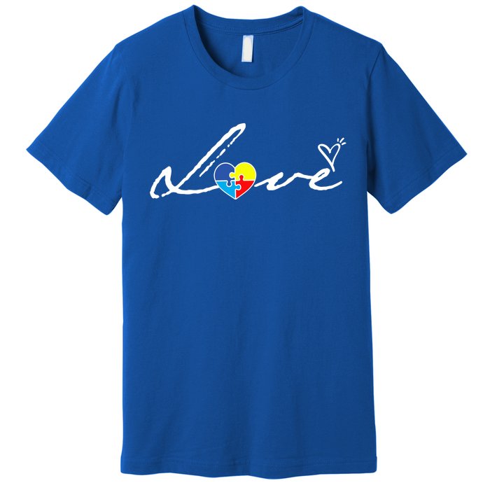 Autism Awareness Puzzle Piece Heart Premium T-Shirt