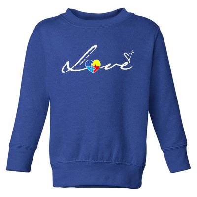 Autism Awareness Puzzle Piece Heart Toddler Sweatshirt