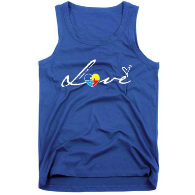 Autism Awareness Puzzle Piece Heart Tank Top