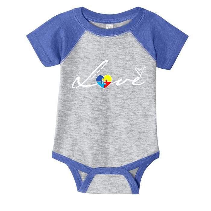 Autism Awareness Puzzle Piece Heart Infant Baby Jersey Bodysuit