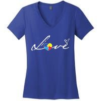 Autism Awareness Puzzle Piece Heart Women's V-Neck T-Shirt